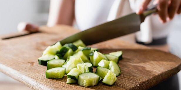Cucumber - low calorie vegetable for peeling
